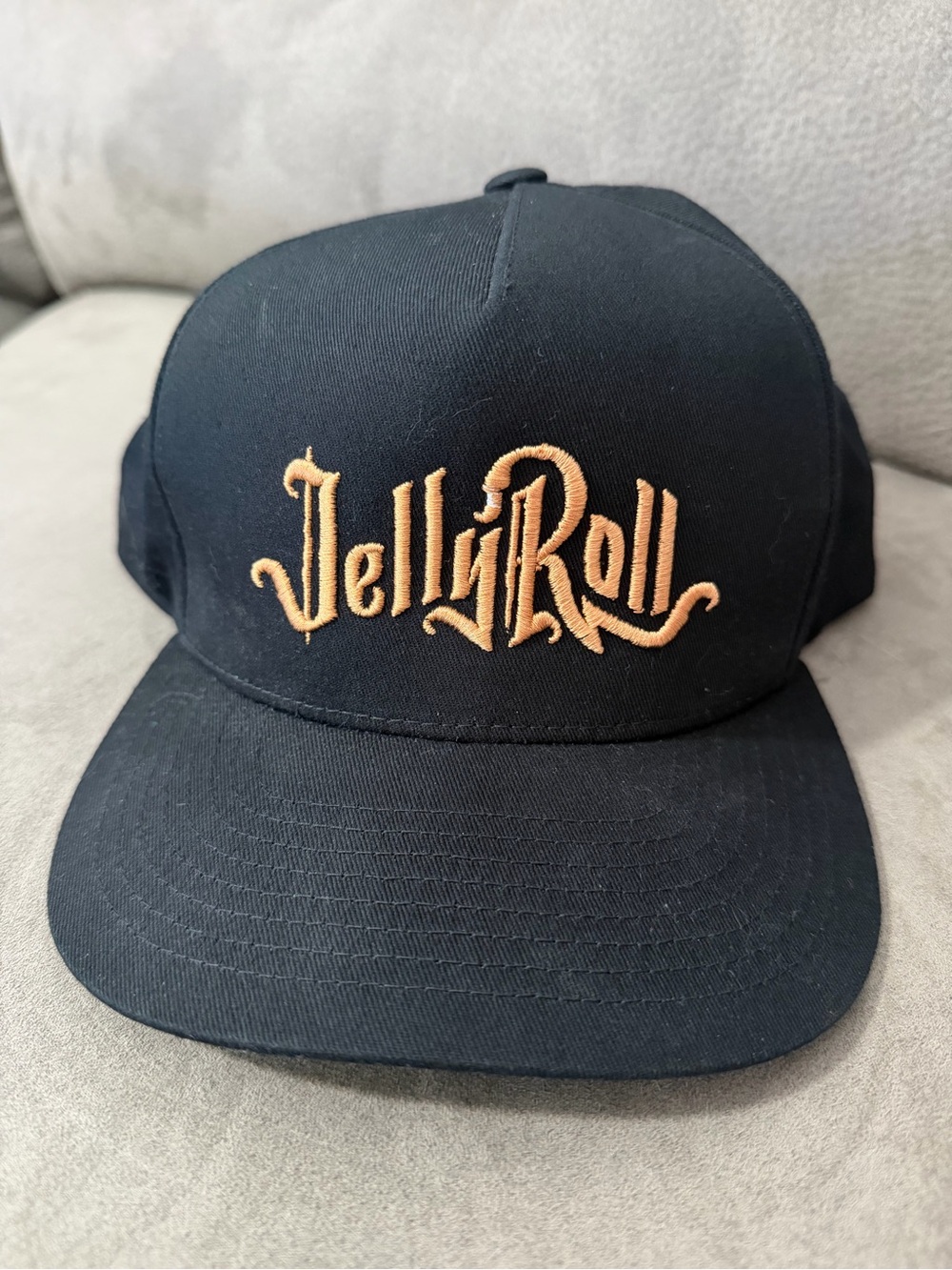 Jelly Roll Black & Gold Embroidered Snapback Hat